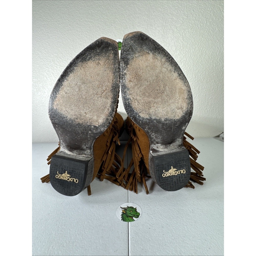 Old Gringo Chucha Western Fringe Cowboy Boots Women's Size 7 Rust Brown Studs - Picture 13 of 16